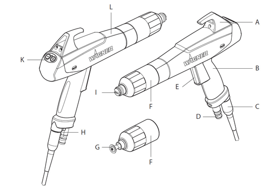 PEM - Erspart manuelles Beschichtungs-Gewehr des Pulver-X1 Ersatz-Griff