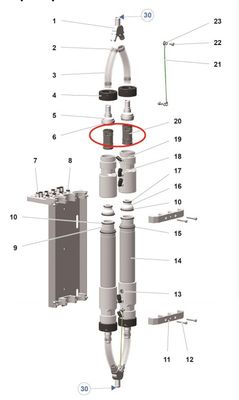 1020805 Schwarze Quetschventil-Pulverbeschichtungsteile für PP07-Maschine