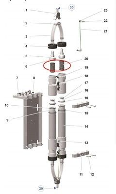 1020805 Schwarze Zwingventil Pulverbeschichtung Pistole Teile für Pp07 Maschine