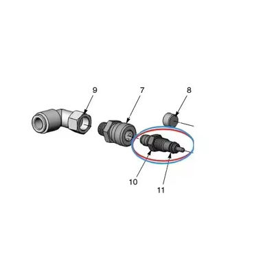 Gen II Edelstahl Pulverzufuhrpumpe Düse 1600595 Luftstrom Ersatzteile für Pulverbeschichtungsmaschine OEM-Unterstützung
