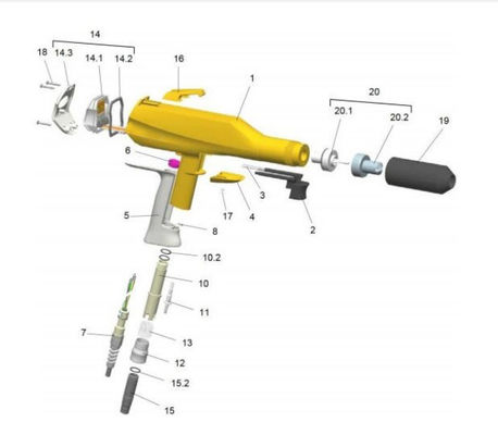 1002100 Pulverbeschichtungs-Sprühmaschine Vollständig Gema Optiselect Gm02 mit 6m Kabel