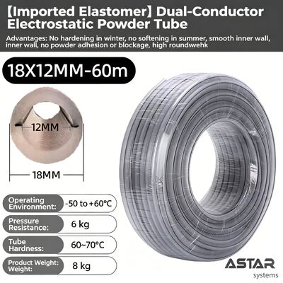 Elektrostatischer Pulverschlauch mit Elastomer-Zwei-Draht-Schlauch 18*12 19*13 17*11 23*16 25*19 MM zur Pulverbeschichtung